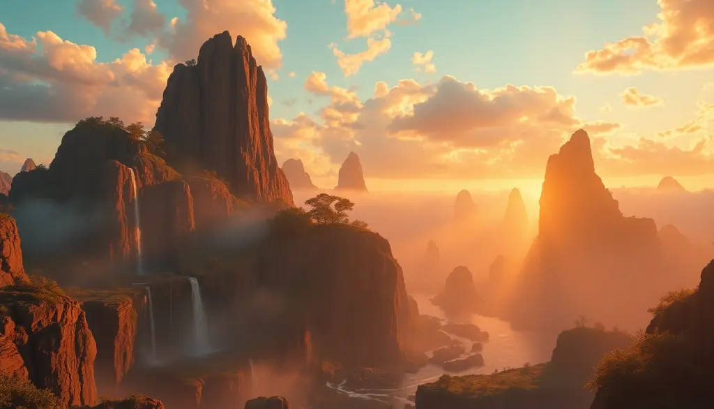 AI generated cinematic fantasy landscape demonstrating model quality